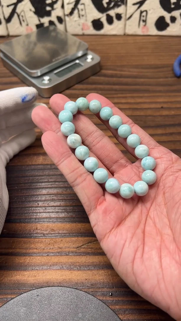 未镶嵌针钠钙石（海纹石）手链针钠钙石手串
