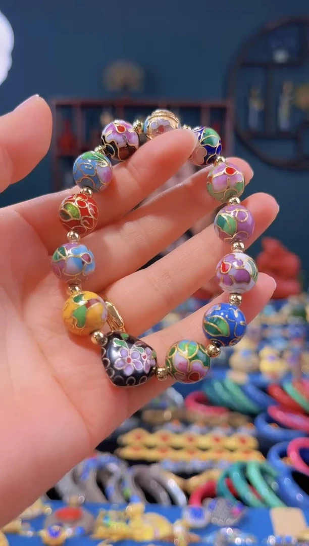 非遗 景泰蓝手串1.2多宝