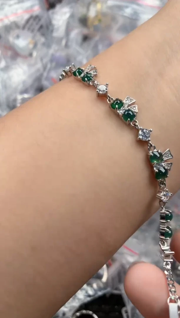 银S925镶嵌戒指翡翠11  11  5