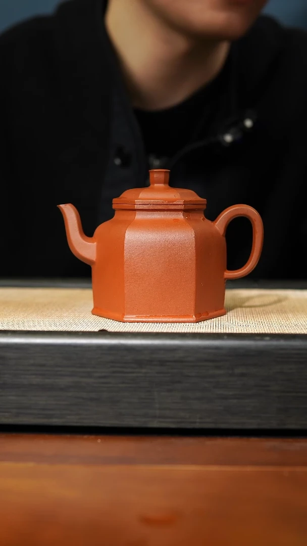 【闪购商品】紫砂茶壶全手工赵庄朱泥六方宫灯