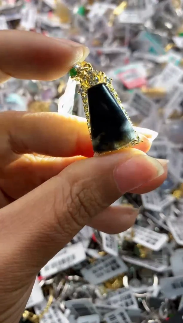 银S925镶嵌戒指翡翠666     5