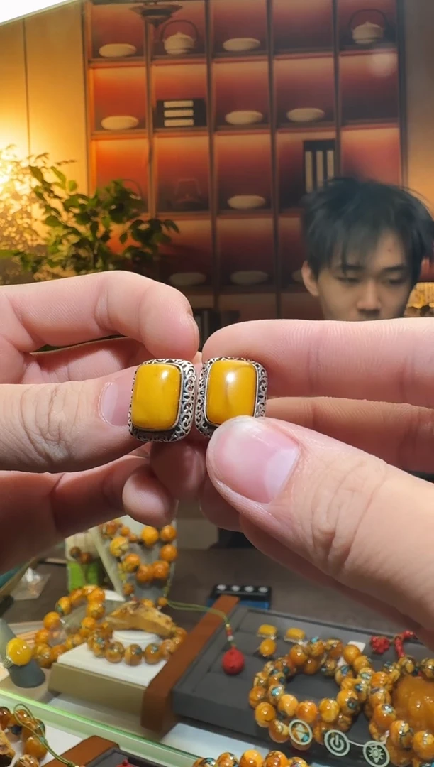 蜜蜡颈饰银S925镶嵌896天然蜜蜡珠宝奇石