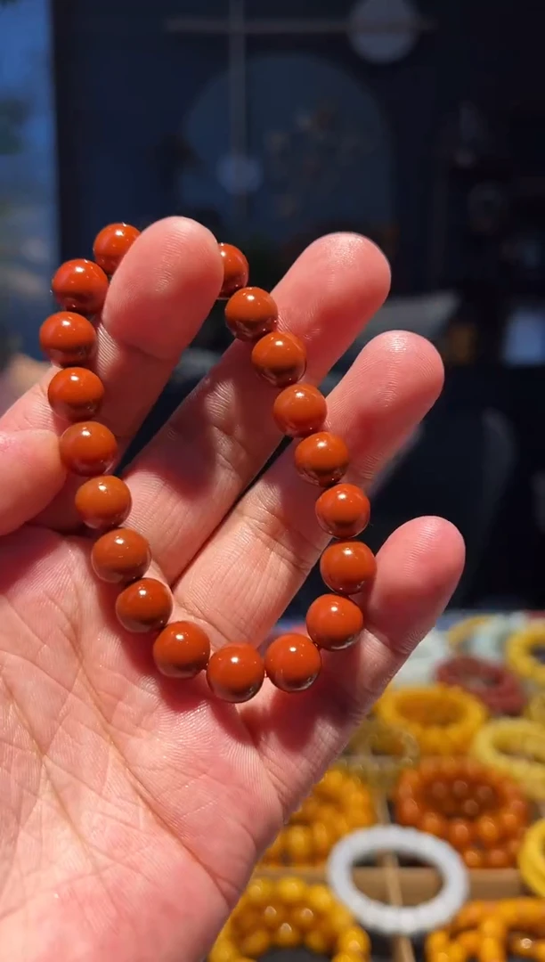 未镶嵌手串南红玛瑙10+精圆