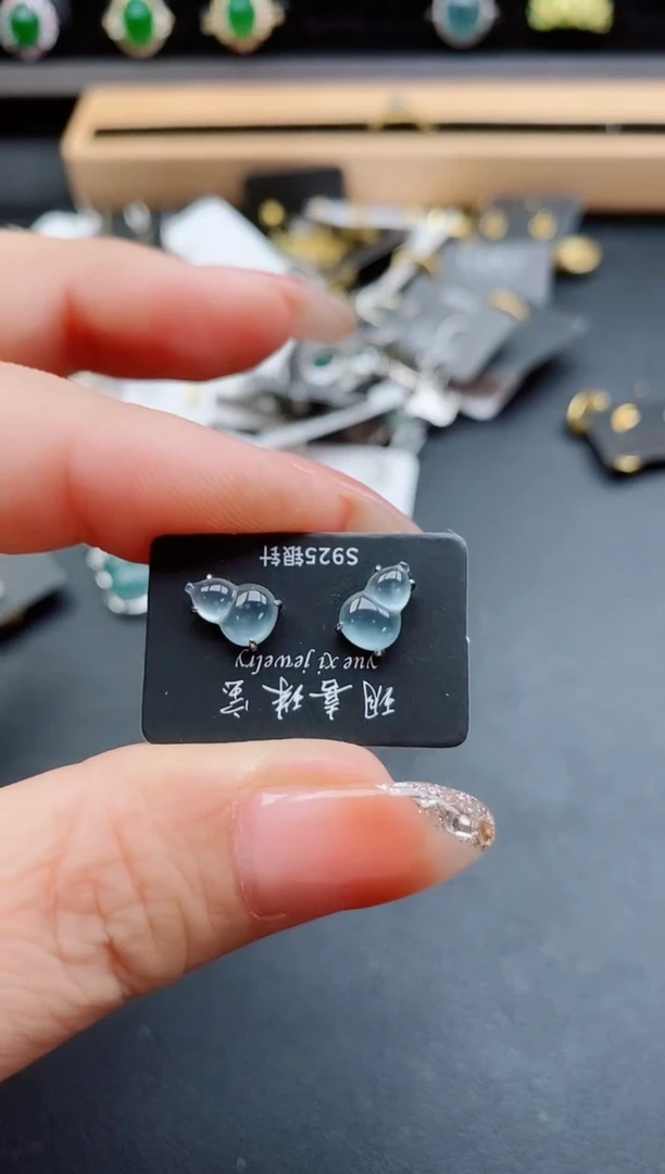 银S925镶嵌戒指翡翠1