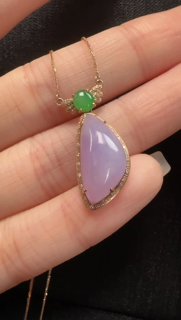 翡翠18K金镶嵌套链920福瓜一个