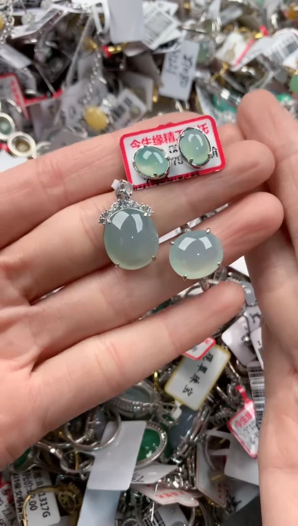 银S925镶嵌戒指翡翠888   9