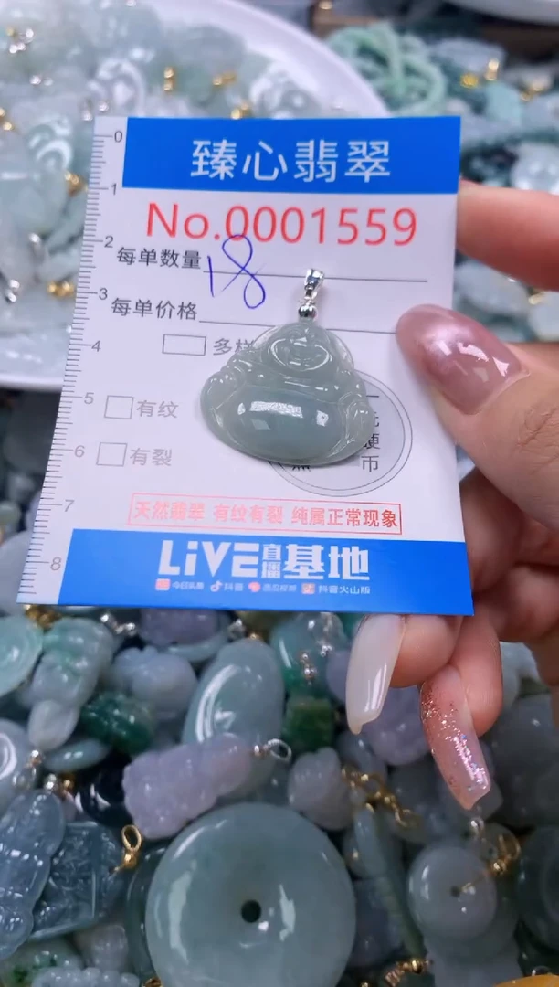 翡翠未镶嵌颈饰含绳0001559