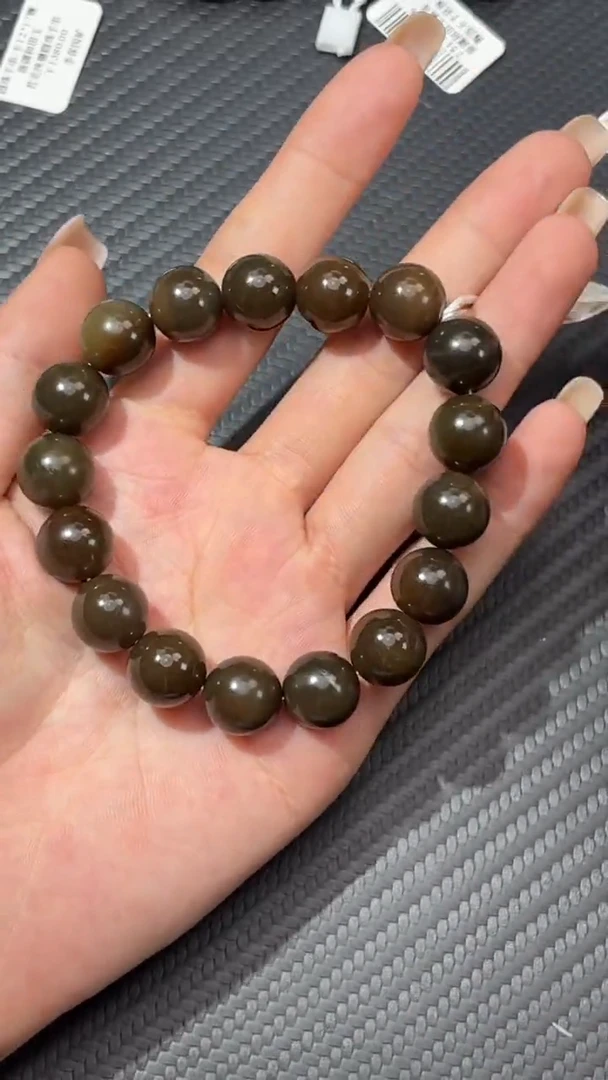 未镶嵌手串和田玉若羌楼兰三色微色差卡12圆珠手串