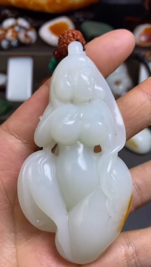 和田玉未镶嵌把件和田玉