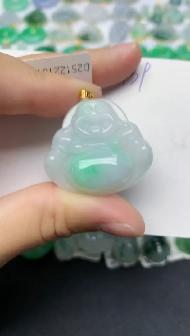 颈饰18K金镶嵌翡翠天然缅甸A货翡翠百元以上9元证书费自理