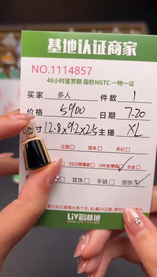 翡翠18K金镶嵌颈饰多人