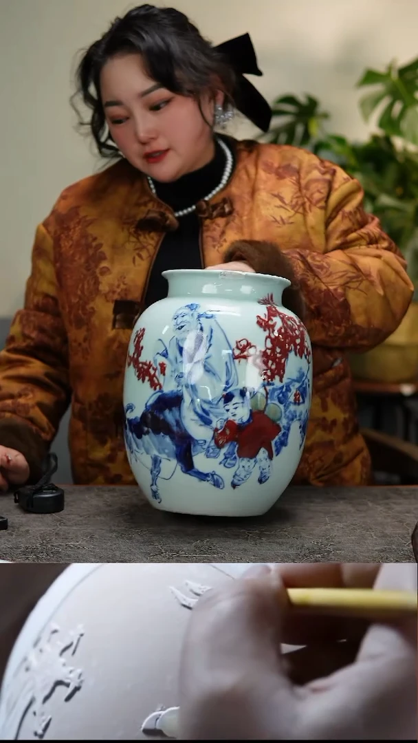 【闪购商品】219国企好瓷推荐官人物赏瓶