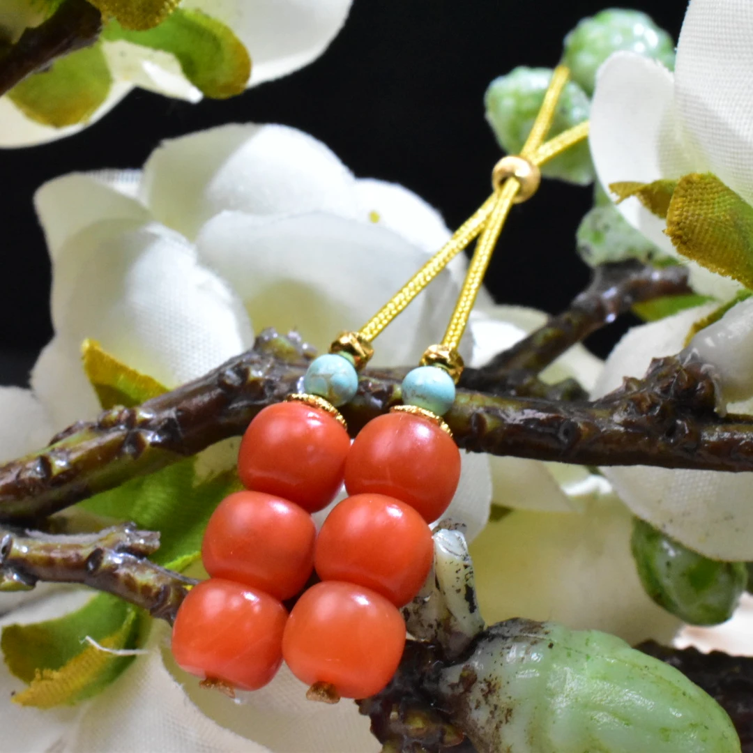 SJ【一九珠宝】南红保山老型弟子珠-卡6mmS925银     YJ2875