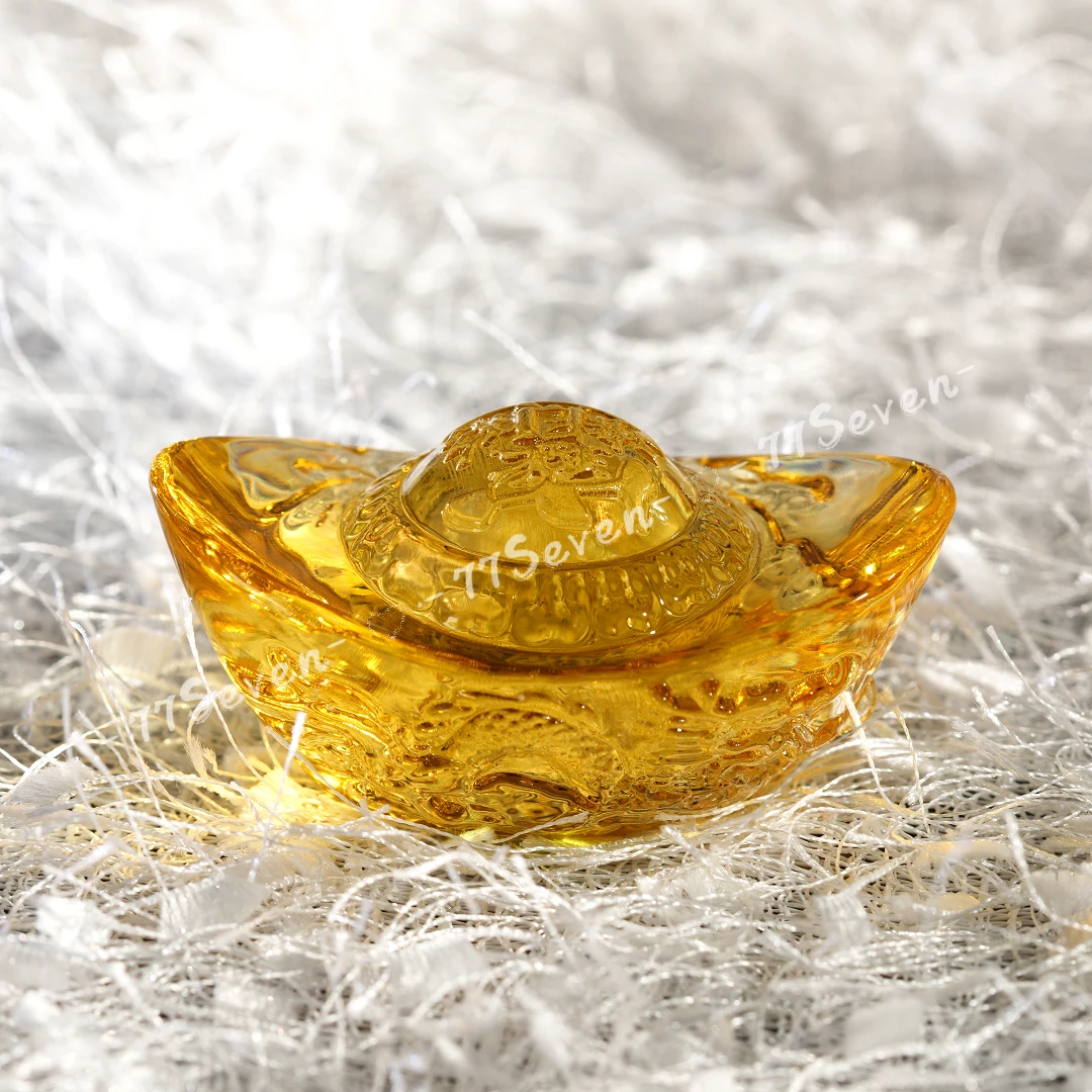 【印象吉祥】龙纹琉璃元宝摆件（多样性发货）