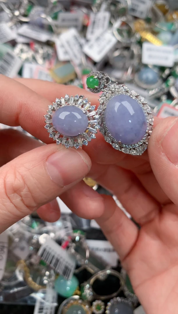 银S925镶嵌戒指翡翠44--8