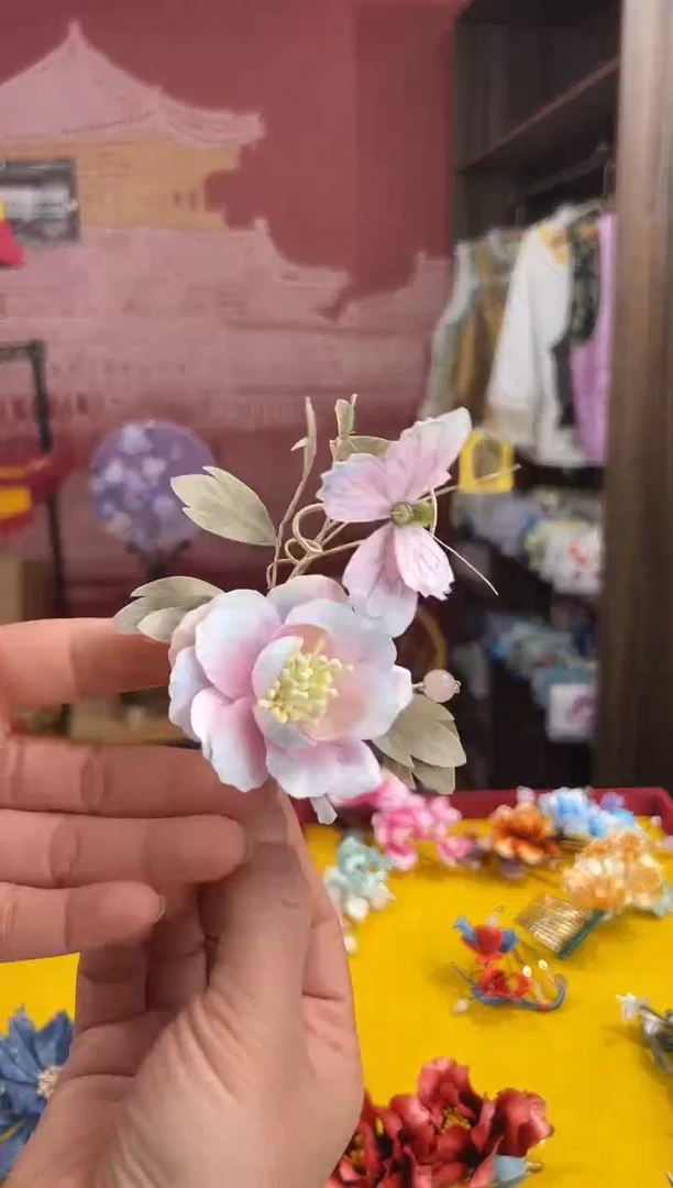 【闪购商品】刺绣 非遗绒花（发饰）