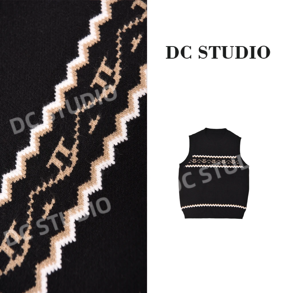 DC STUDIO【罗曼蒂克】2024冬新款时尚复古宽松设计师保暖百搭马甲
