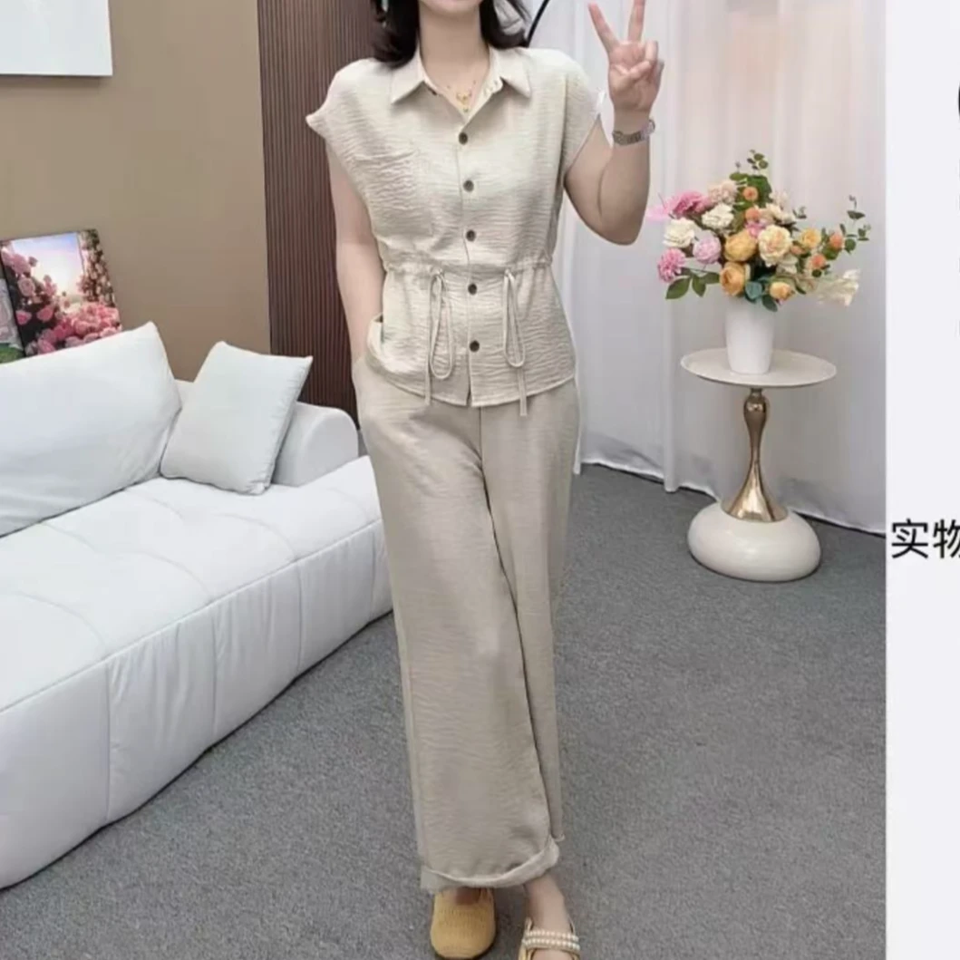 【套装推荐】2025夏季新款衬衫T恤气质显瘦女士时尚套装