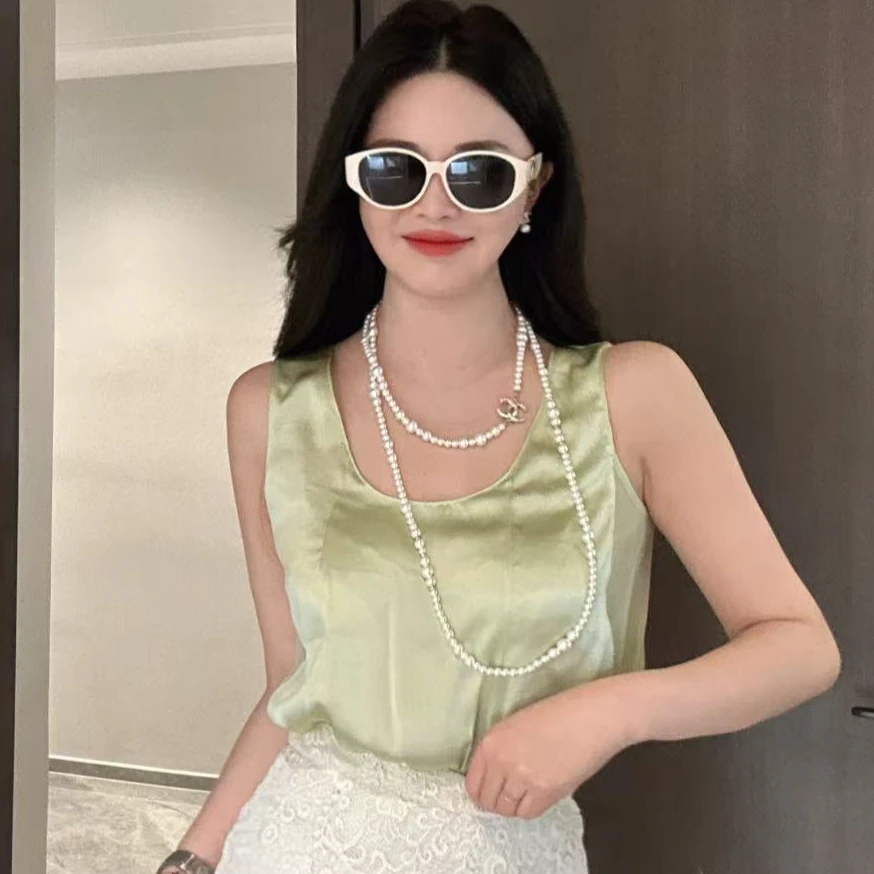 福利11.19号小众高级简约气质丝真背心（现货） 时尚百搭设计感背心