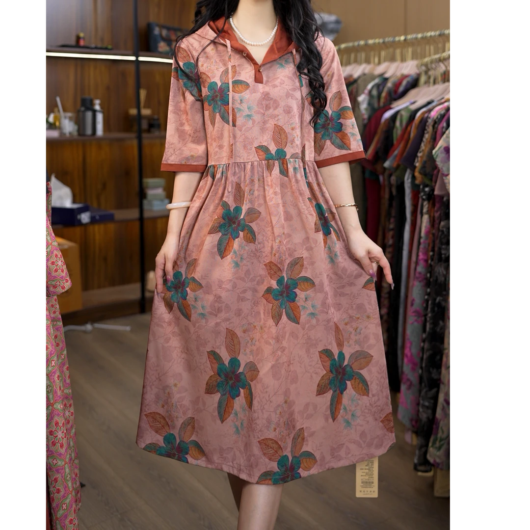 2085-27新款连帽连衣裙