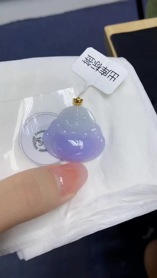 颈饰18K金镶嵌翡翠天然缅甸翡翠A货多样性发一件