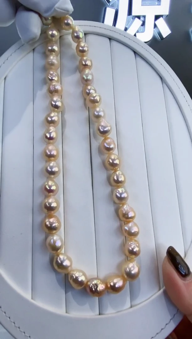 未镶嵌项链淡水珍珠Y淡水炫巴项链8-10多样性发一