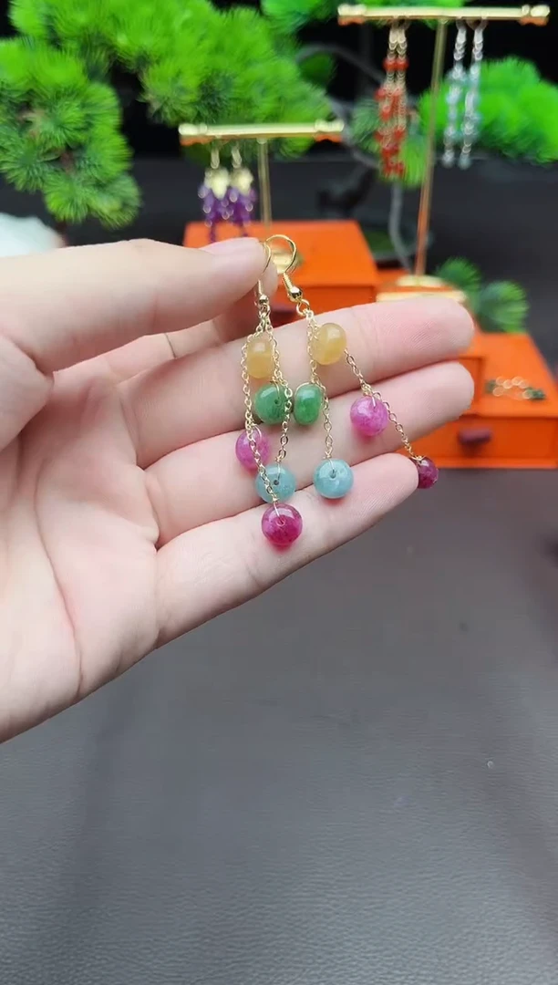 玛瑙/玉髓耳饰银S925镶嵌910