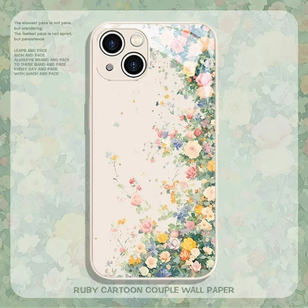 适用苹果17/华为mate70/小米15/oppo/vivo创意花朵颜值简约手机壳