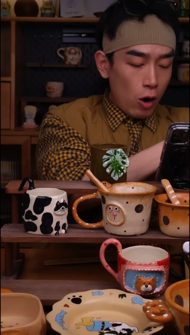 杯子陶景德镇可爱设计师款陶瓷