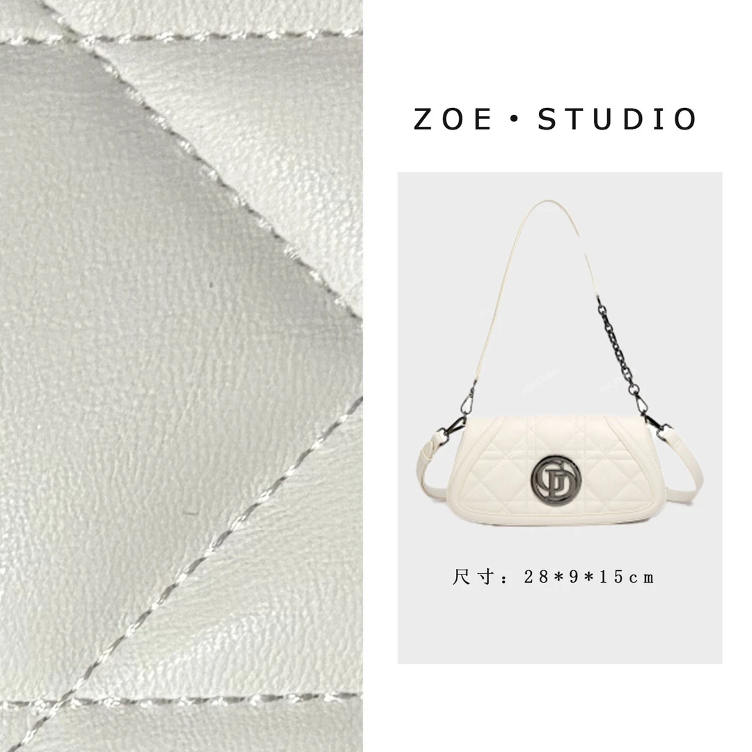 【佐伊甄选】BF-66386-奶油白轻奢女士时尚复古百搭小众包包大容量