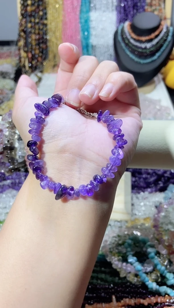 未镶嵌珠宝半成品水晶紫水晶手链