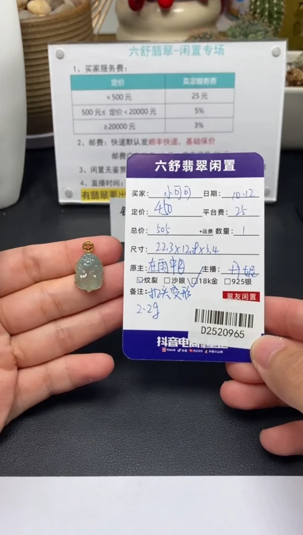 颈饰18K金镶嵌翡翠小*可D2520965