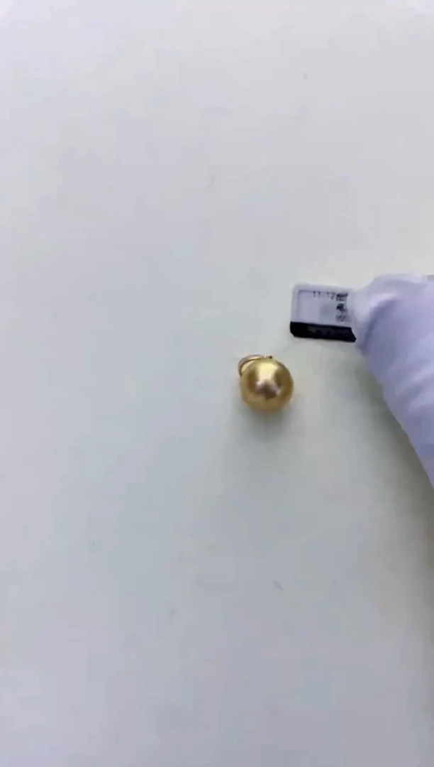 18K金镶嵌海水珍珠商品11-12金珠可掰扣吊坠
