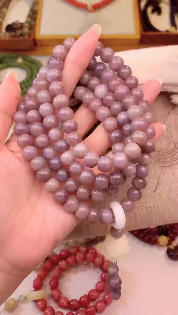 手串白玉菩提烟紫108