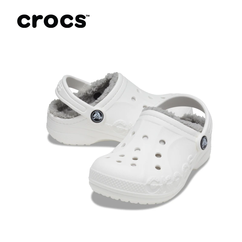 CROCS/卡骆驰【贝雅暖棉-2鞋花】流光风洞洞鞋包头拖鞋|207500