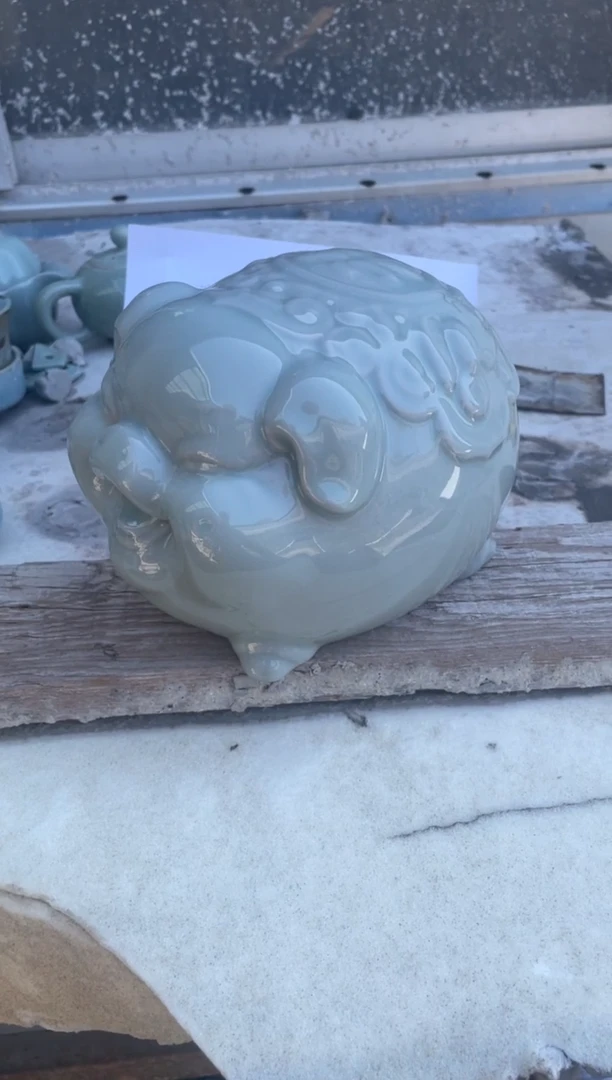 福来 粉青釉 微瑕 朱家汝窑款