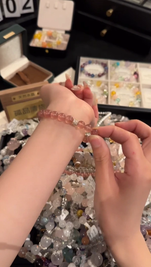 水晶手链合金草莓晶x2241