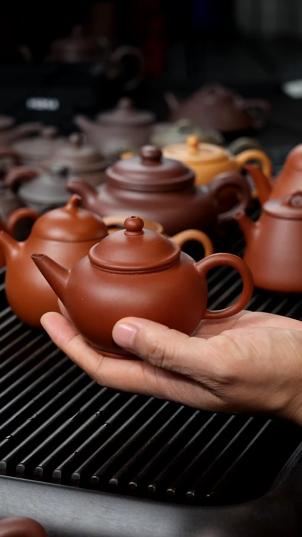 茶壶紫砂红泥水平半手100微瑕
