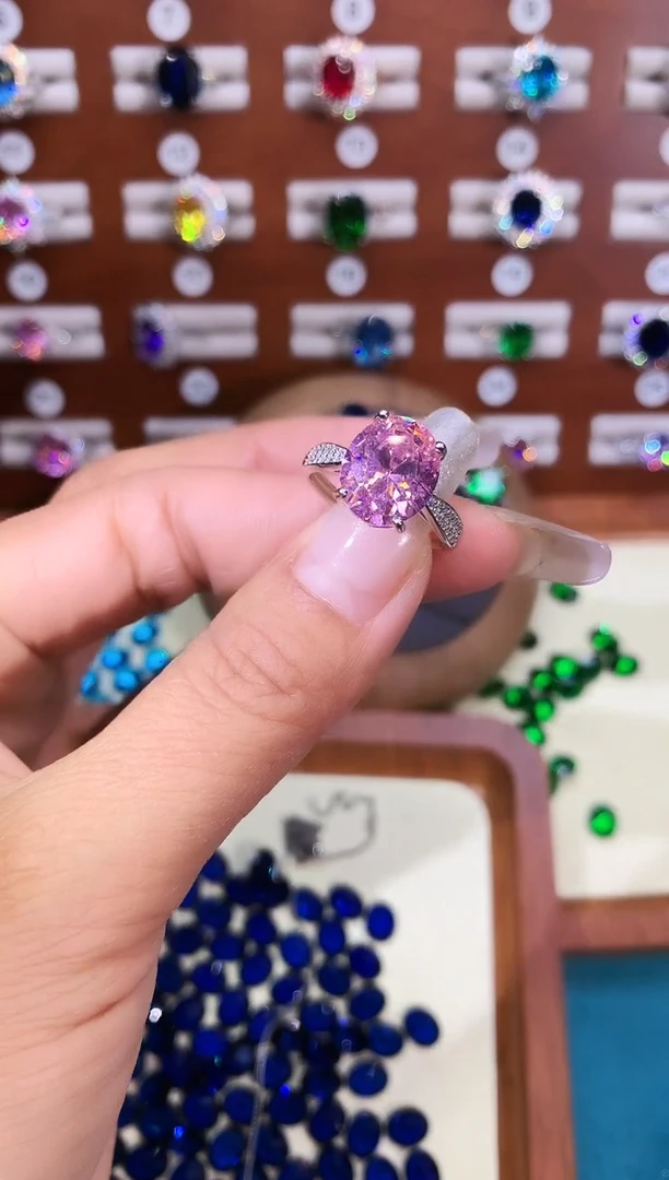 无925银帕帕粉色戒指