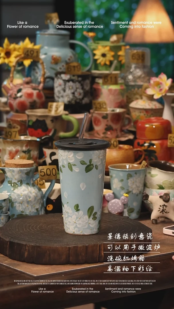 陶瓷景德镇高温釉下彩手工手绘款式