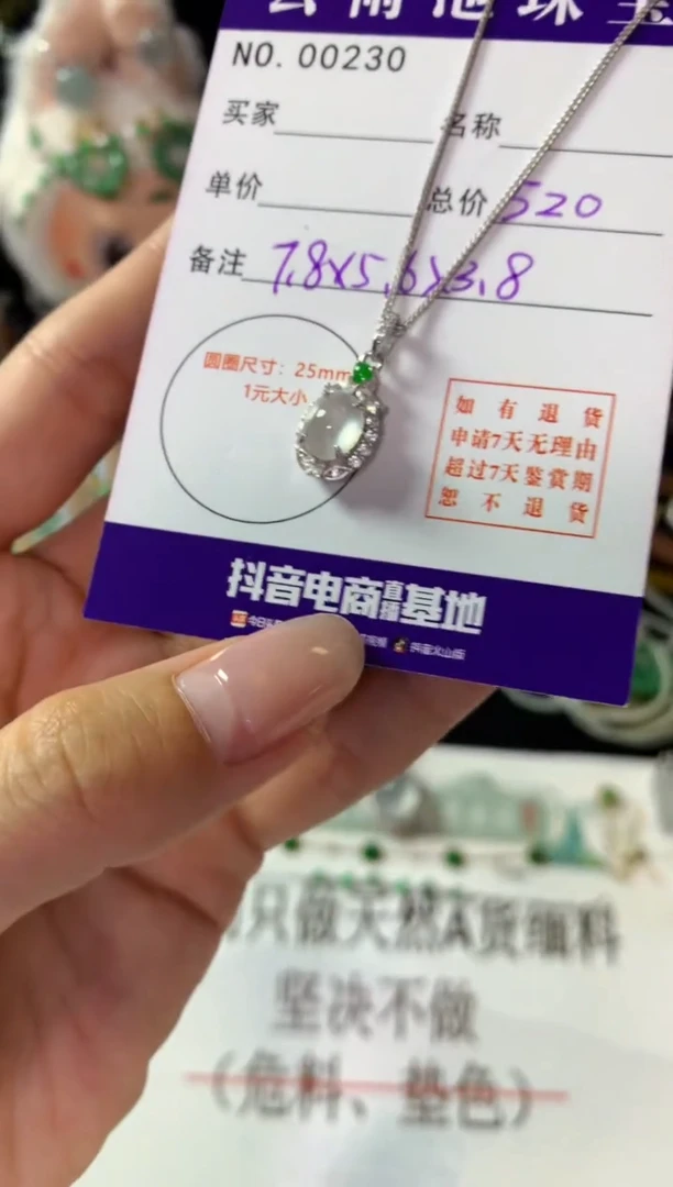 颈饰银S925镶嵌翡翠翡翠