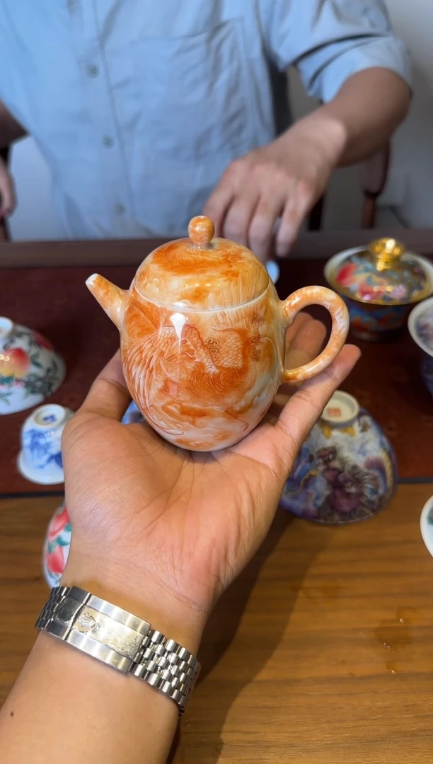 一儒堂 矾红凤凰甜瓜壶