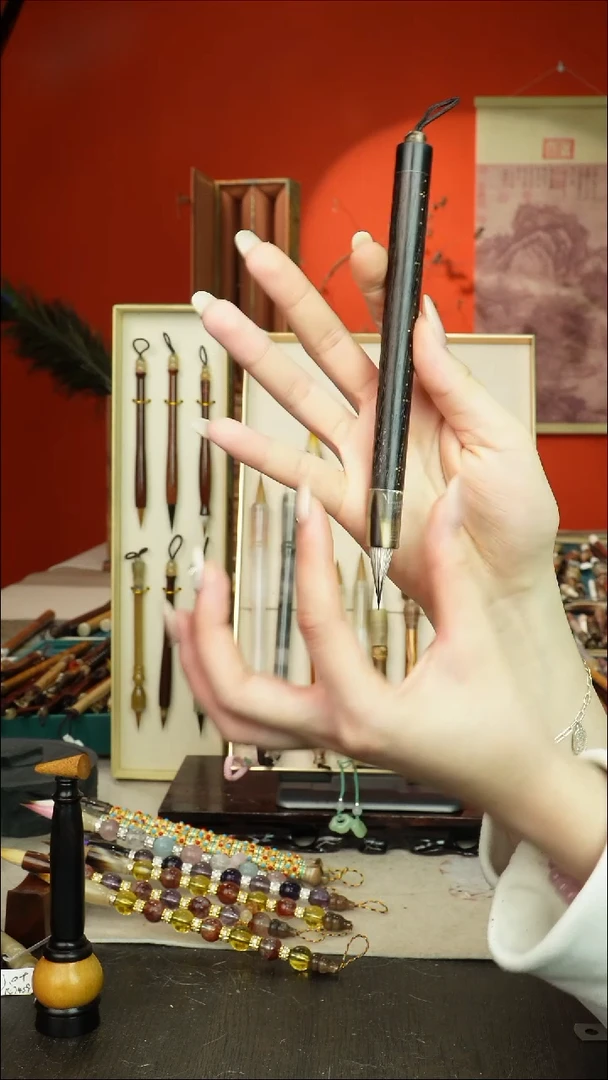 76号闪孤品高货毛笔链接 清水试笔 蘸墨不退