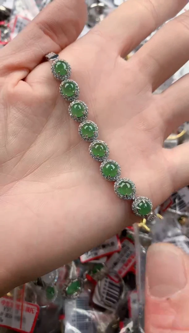 银S925镶嵌戒指翡翠222----5