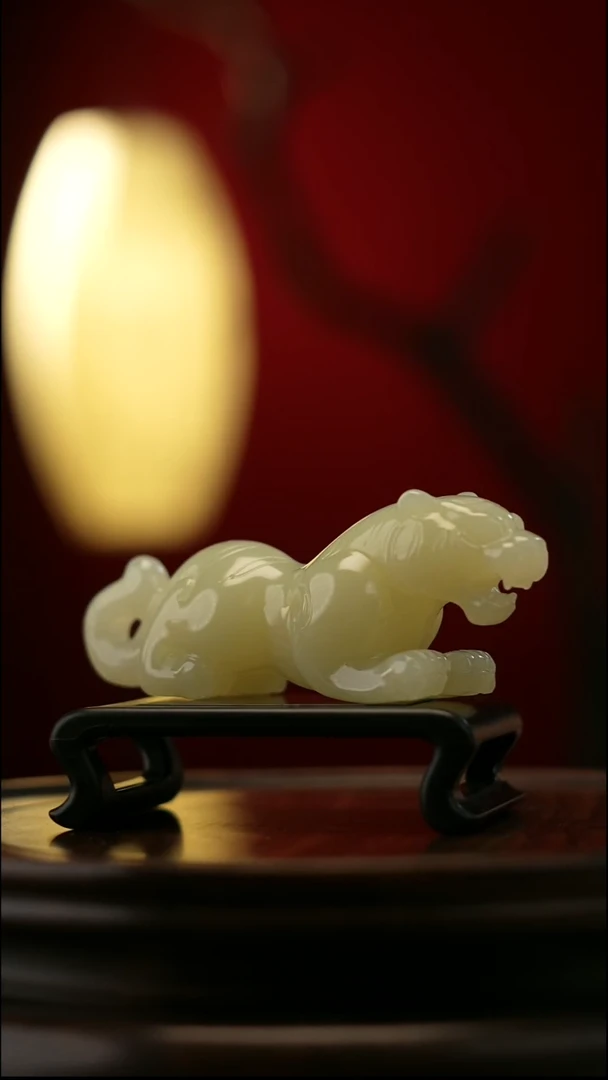 玉【虎虎生威】天然玉手把件