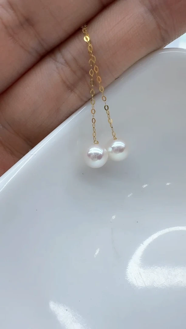 【闪购商品】淡水珍珠耳饰18K金镶嵌非基地发货不带证书