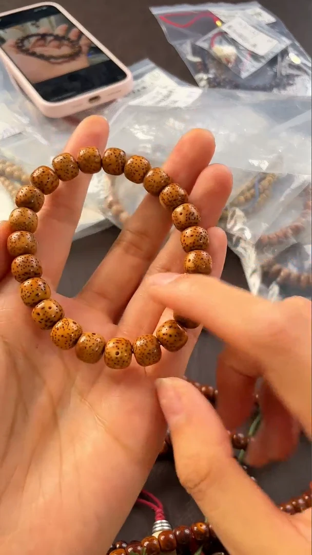 星月菩提手串精工级浅珀桶珠10*9手串