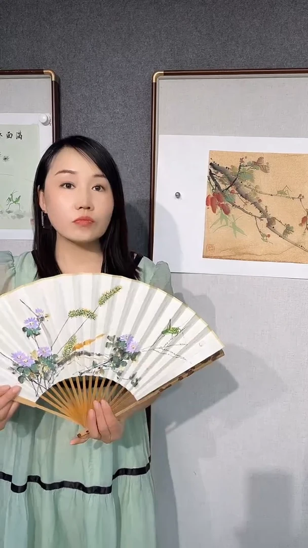 国画李小宁老师扇子