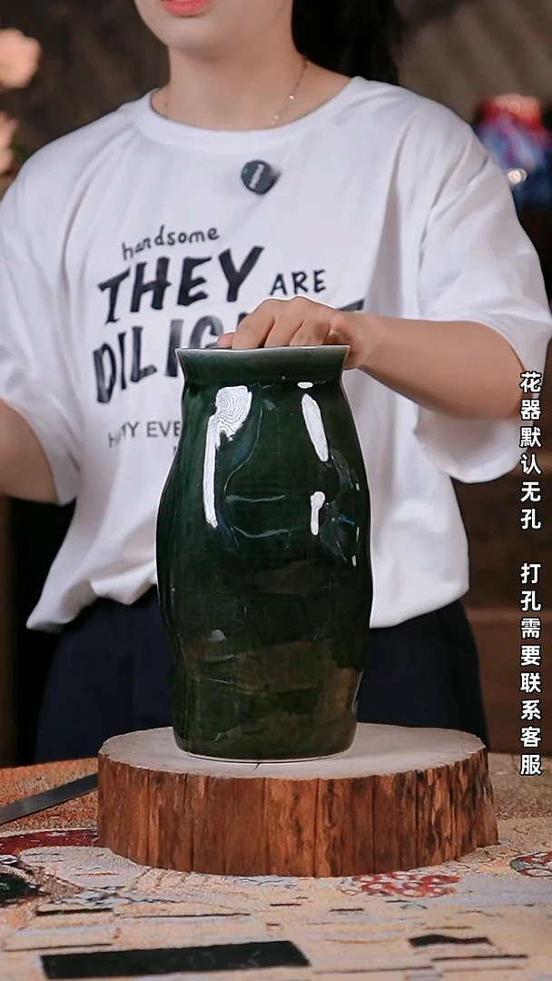 摆件  景德镇高温花器摆件11*26