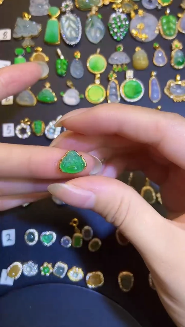 吊坠(不含链)银S925镶嵌翡翠1